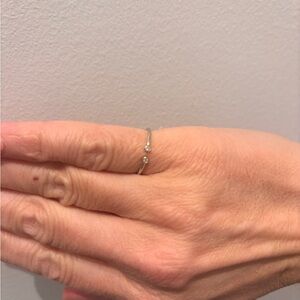 Mejuri 14k White Gold Open Diamond Women's Ring